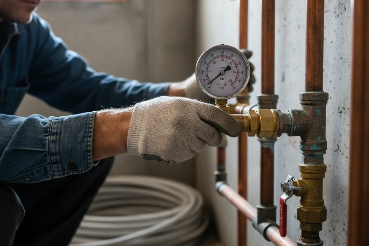 Pressure testing a repaired line during Water Line Repair in Winter Springs